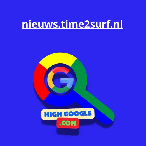 Google zoeklogo weergegeven op Backlink Time2Surf product website